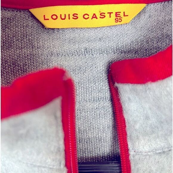 RARE Louis Castel Mock Neck Pullover Sweater w/Zip Closure & Patches Size 95 - Picture 3 of 3